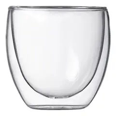 GENERICO - Set 4 Tazas Espresso Doble Pared 250ml Frio, Caliente Cukin Transparente Sin Asa