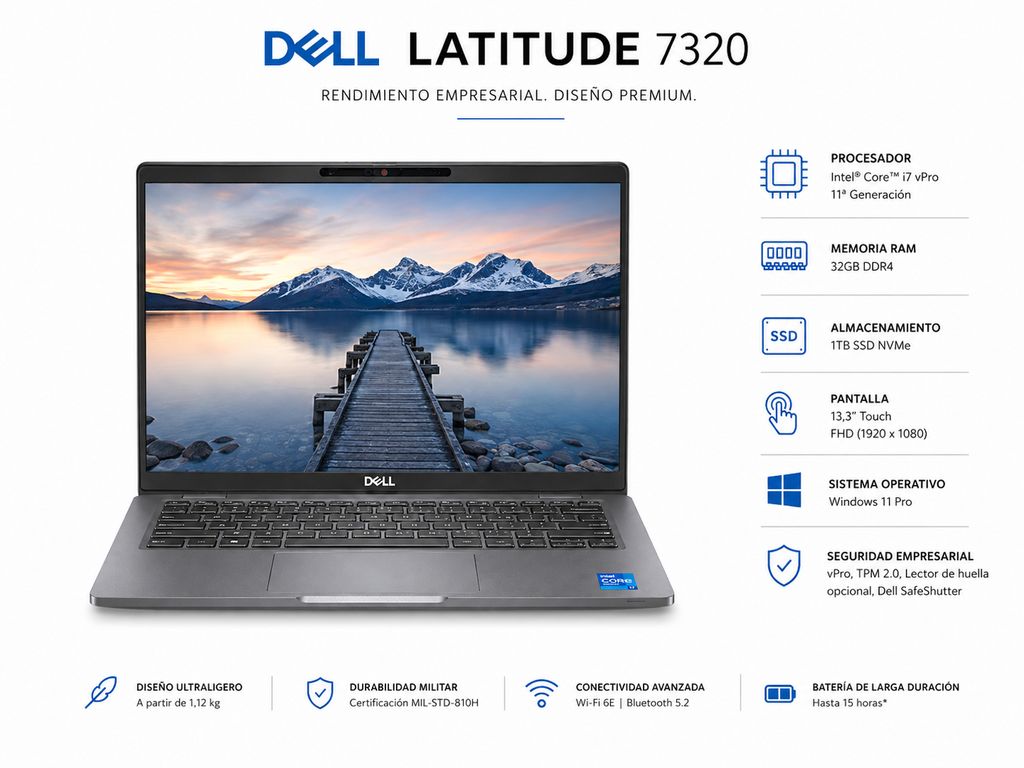 Latitude 7320 Intel Core i7 vPro 32 & 1 TB SSD