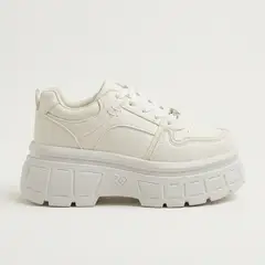 MD - Zapatilla Mujer Plataforma Chunky Suela Alta Blanco Y2K