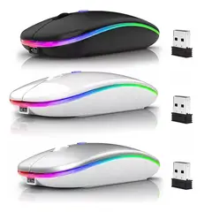 GENERICO - 3pzs 2.4g Mouse Inalámbrico Silencioso De Oficina Recargable