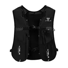 WRELS - Chaleco de Hidratación Running Unisex 5L Negro Ligero y Transpirable