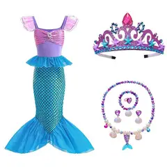 DANWEILE - Disfraz de princesa sirena para niñas para Halloween