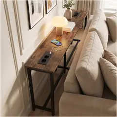 HOMER DESIGN - Mesa Lateral Con Enchufe Mireille Para Sofá Y Carga Usb
