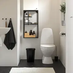 IKEA - Basurero con tapa HÖLASS, negro, 8 l