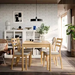 IKEA - TONSTAD silla efecto roble/FRIDTUNA beige