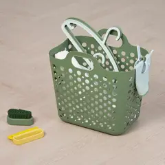 IKEA - Canasto ropa sucia flexible SLIBB, verde, 24 l
