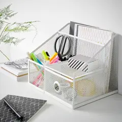 IKEA - Organizador de escritorio DRÖNJÖNS, blanco, 25x20 cm