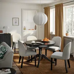 IKEA - Mesa extensible ROSENTORP, negro, 110/155 cm