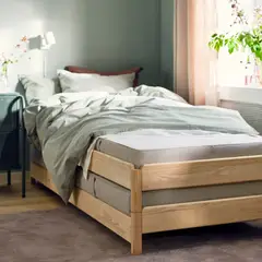 IKEA - Colchón de resortes Pocket VANNAREID, firme/beige, 80x200 cm