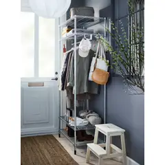 IKEA - Estante con barra de ropa OMAR, galvanizado, 92x50x201 cm