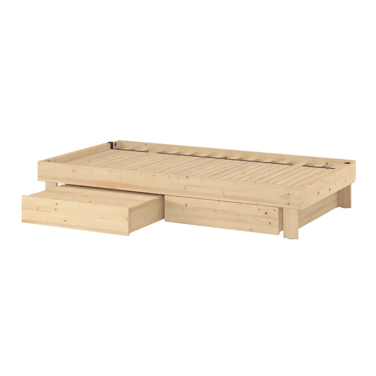 IKEA - Cama extensible con almacenaje GLAMBERGET, pino, 80-160x200 cm