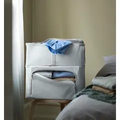 IKEA - HEMMAFIXARE org ropa 34x51x28 tela rayas/bco/gr
