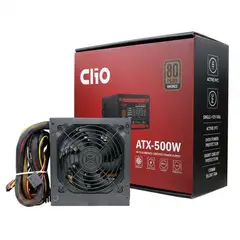 CLIO - Fuente De Poder Atx-500w 80 Plus Bronze Color Negro