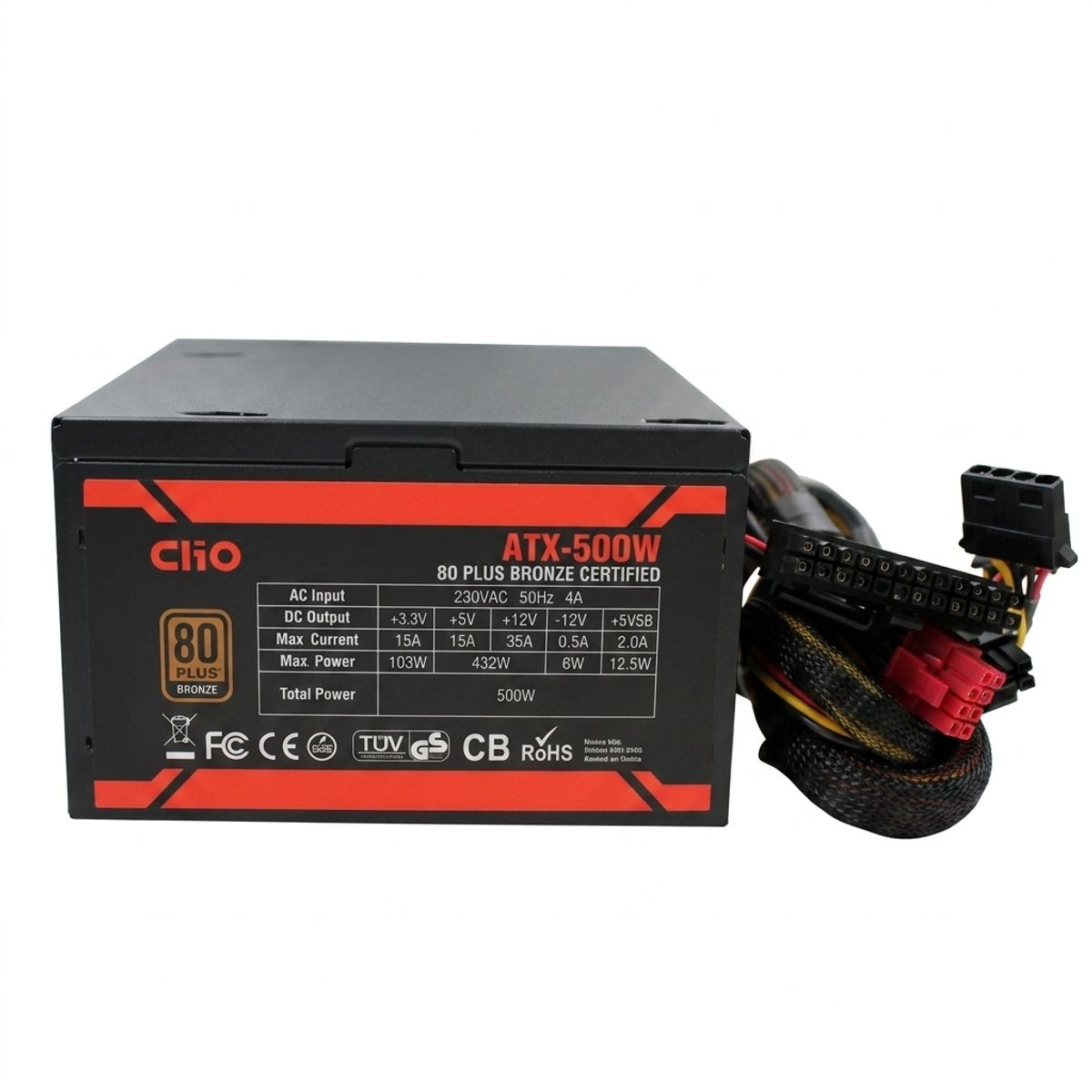 CLIO - Fuente De Poder Clio  Atx-500w 80 Plus Bronze Color Negro