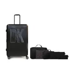 GENERICO - Pack Maleta Grande Soho negra + Set 6 organizadores de Viaje DKNY