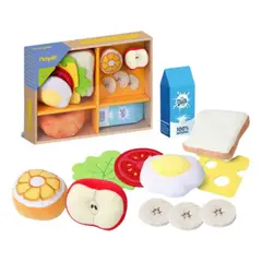 JM IMPORT - Set Juguete Sensorial Desayuno Felpa Hipoalergenico Blando
