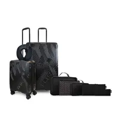 GENERICO - Pack 2 Maleta S+L City Scape + Almohada + 6 organizadores café DKNY