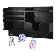 GENERICO - Organizador de Llaves y Correo de Madera para Pared