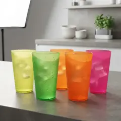 GENERICO - X20 Vasos De Plástico Reutilizables Colores Flúor 450ml