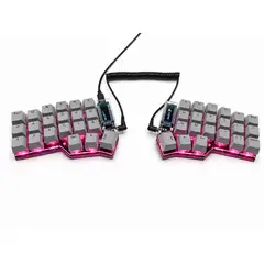 GENERICO - Teclado Mecánico Dividido Corne Mx Hotswap Full Rgb - Split Gris Blue