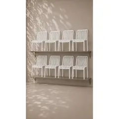 GENERICO - Pack de 8 Sillas France de Terraza Exterior - Blanca