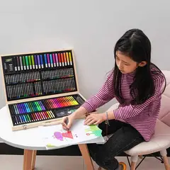GENERICO - Maletín de Arte Artist Kit 180 Piezas con Lápices Colores y Acuarelas