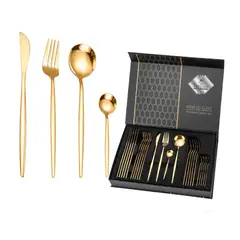 OFERTABKN - Juego 24 Cubiertos Cuchilleria Acero Inoxidable Con Estuche
