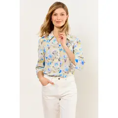 MA GRIFFE - Blusas Manga Larga Mujer Azul