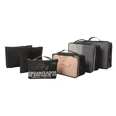 TOTTO - Organizador de viaje Packing cube x 6 Negro