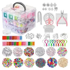 GENERICO - Kit de Accesorios para Hacer Pulseras y Alhajas 4655 piezas