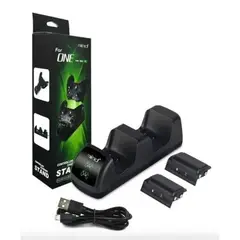 GENERICO - Base Cargadora Joystick Xbox One + 2 Baterías Slim X