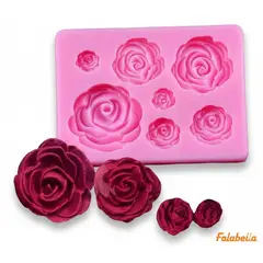 GENERICO - Molde De Silicona Molde Rosas Molde Fondant Rosas 7 Cavidades