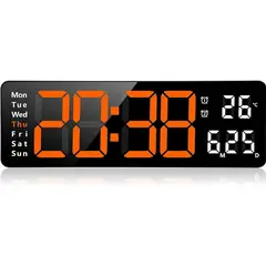 GENERICO - Reloj Digital Con Luz Led De Pared Hogar Temperatura