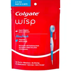 COLGATE - Wisp Max Fresh Mini cepillos de dientes desechables de viaje menta 24 unidades