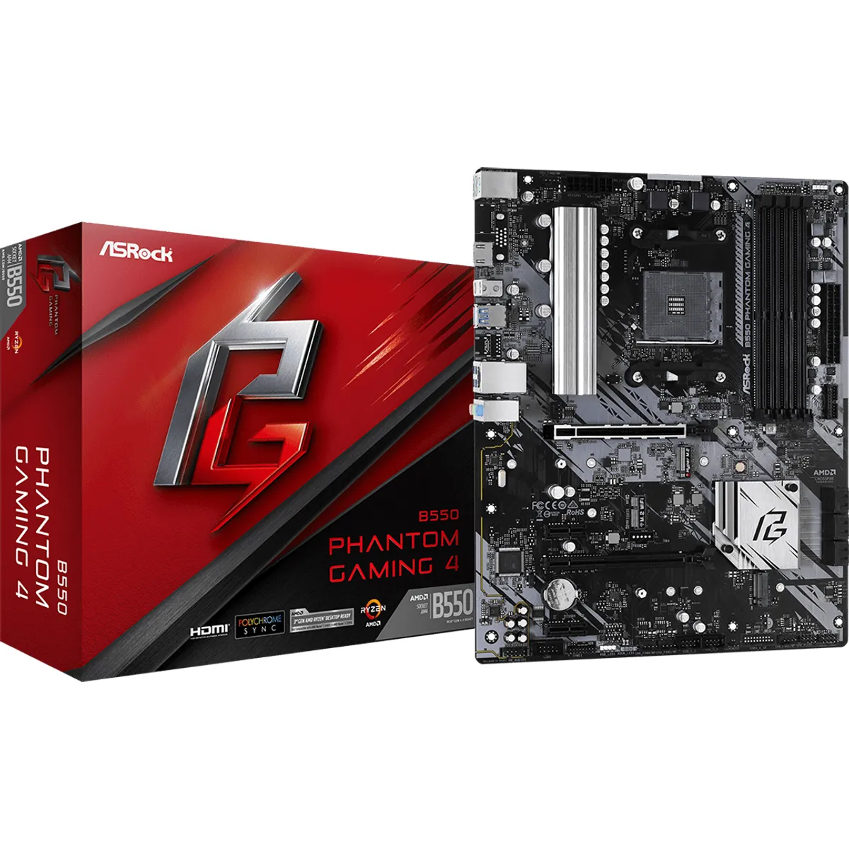 ASROCK - Placa Madre ASRock B550 Phantom Gaming 4 ATX (Reacondicionada)