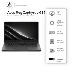 ASUS - Notebook Rog Zephyrus G14 R7 4800HS 16GB 512GB GTX1650 Edición Exclusiva Win Office Rea