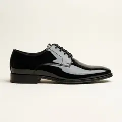 MD - Zapato Derby de Charol Negro Hombre Formal Elegante