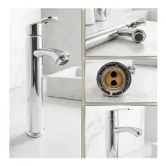 OFERTABKN - Llave Monomando Alto Lavatorio Baño Inoxidable Lavamano