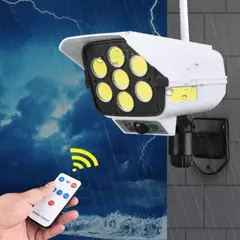 GENERICO - Foco Solar Tipo Camara Con Sensor De Movimiento + Control Remoto