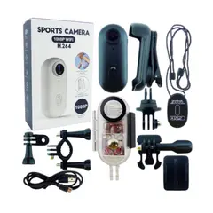 GENERICO - Camara Deportiva Wifi Sumergible Con Collar Magnetico A 1080P