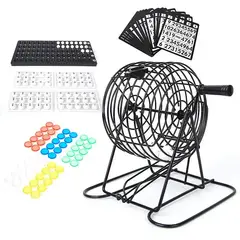 GENERICO - Set de Bingo y Lota Completo con Tómbola Fichas Pelotas