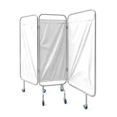 SDFIT - Biombo Clínico de 3 Cuerpos Acero Inoxidable Alto 180 cm – Sección 60 cm – Blanco JD-FS01