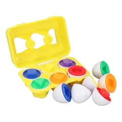 GENERICO - Juego de Huevos de Encaje Formas y Colores Montessori - Set 6 Huevos