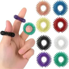 PIUS BABYS - Set 5 Anillos Acupresión Antiestrés Metálicos De Colores