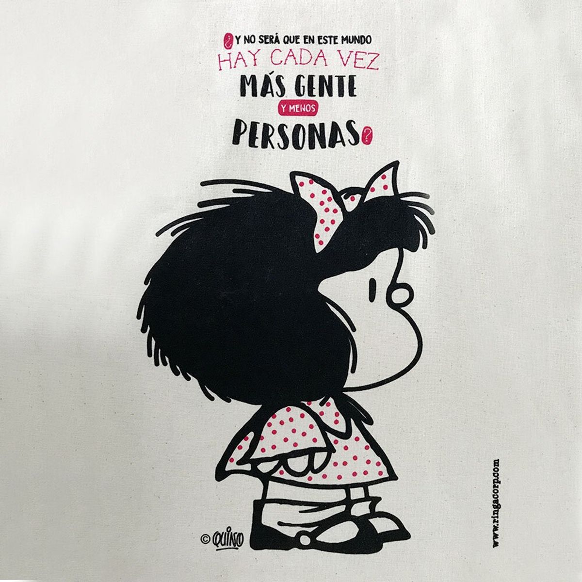 RINGA - Bolsa De Algodón Diseño Mafalda 38 Cm X 42 Cm