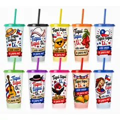 GENERICO - Set De 10 Vasos Mágicos tiqui tiqui ti , 18 De Septiembre, Fiestas Patrias