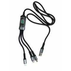 GENERICO - Cable cargador 3 en 1 carga rápida USB-A para iPhone Lightning USB-C Micro USB 1,2 m
