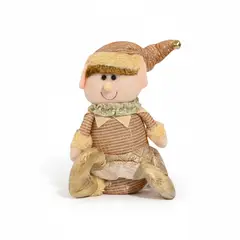 GENERICO - Duende Navideño Peluche Dorado 25cm Decoración Navidad