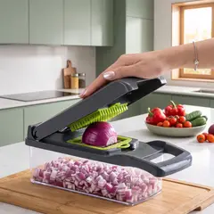 MOVI - Cortador De Verduras Mandolina Picador 12 En 1 Multifuncional