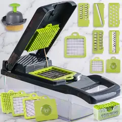 MOVI - Cortador De Verduras Mandolina Picador 12 En 1 Multifuncional